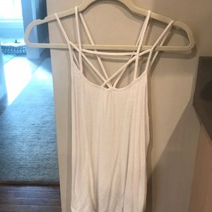 White strappy tank top